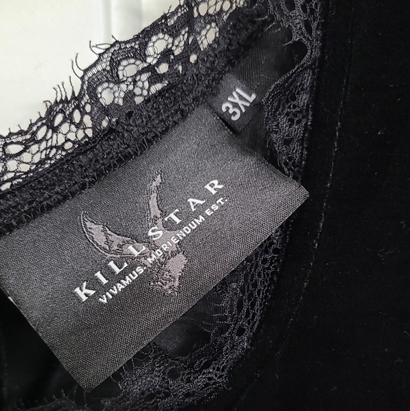 Killstar Dottie Dottie Velvet Top with Lace Trim - Picture 5 of 16